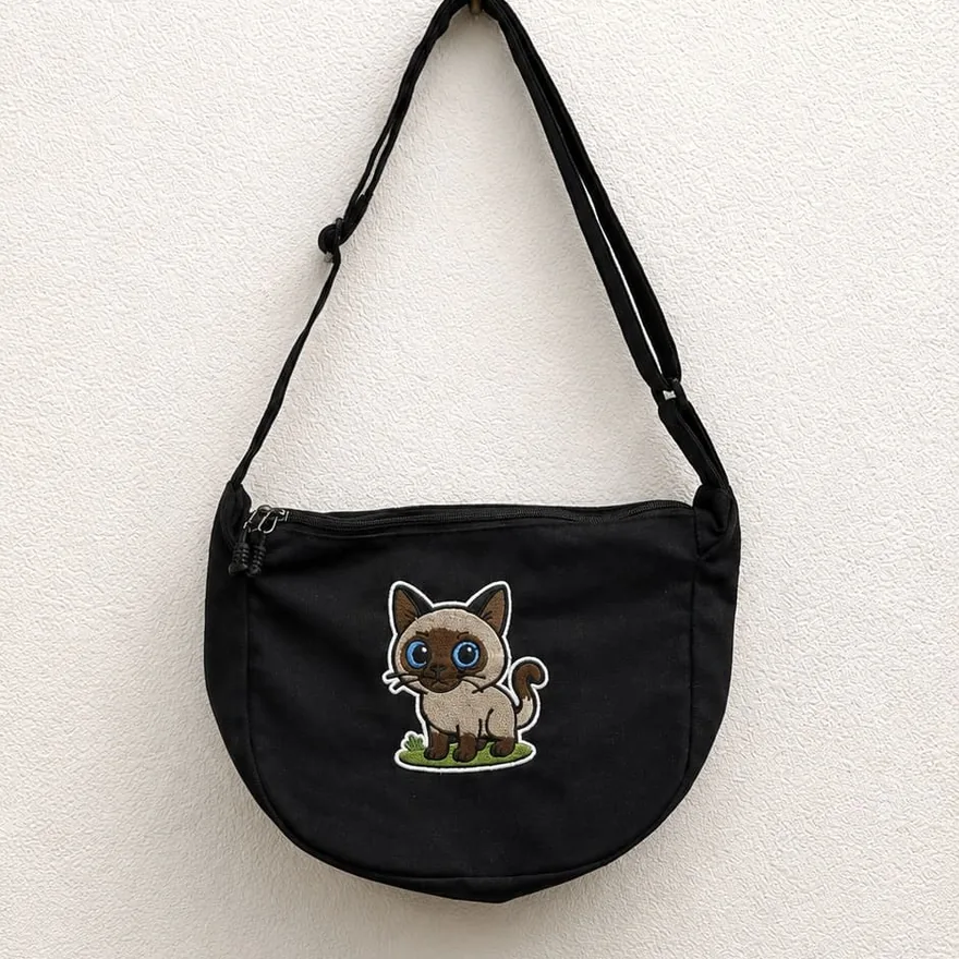 シャム猫の肩掛けバッグ