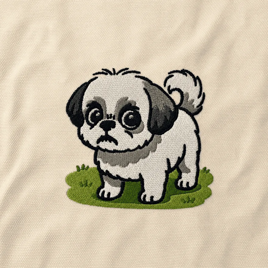 ぬくもり 仔犬の刺しゅう