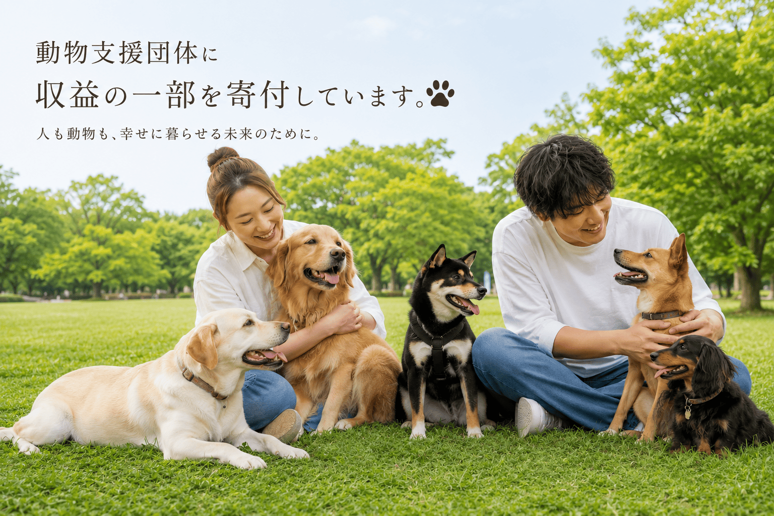 動物支援団体に収益の一部を寄付しています